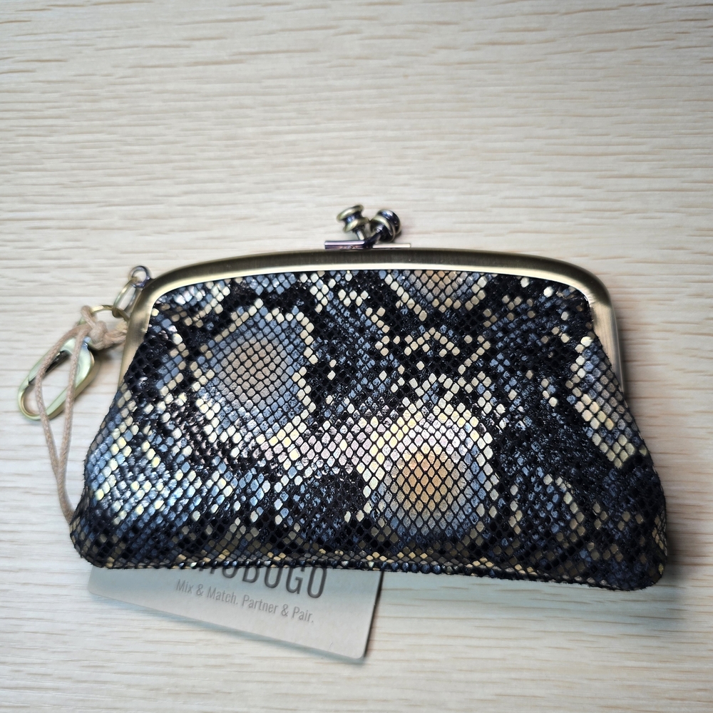 HOBO- Cheer Frame Pouch Printed Leather NWT